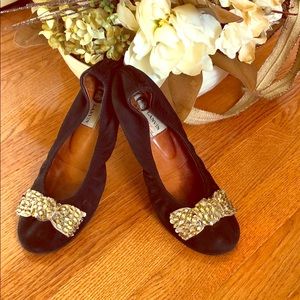 LANVIN Embellished Suede Flats Size 7.5